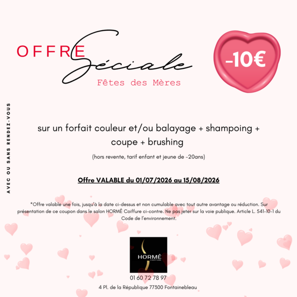Offre spéciale fête des mères 